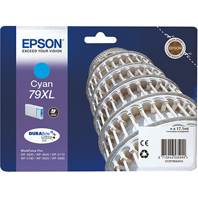 Epson C13T79024010 T7902 Cyan xL Ink Cartridge (2,000 pages)